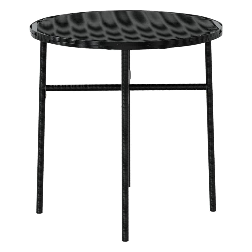 Garten Abendessen Möbel 3 PCs Schwarz geflochtenes Harz