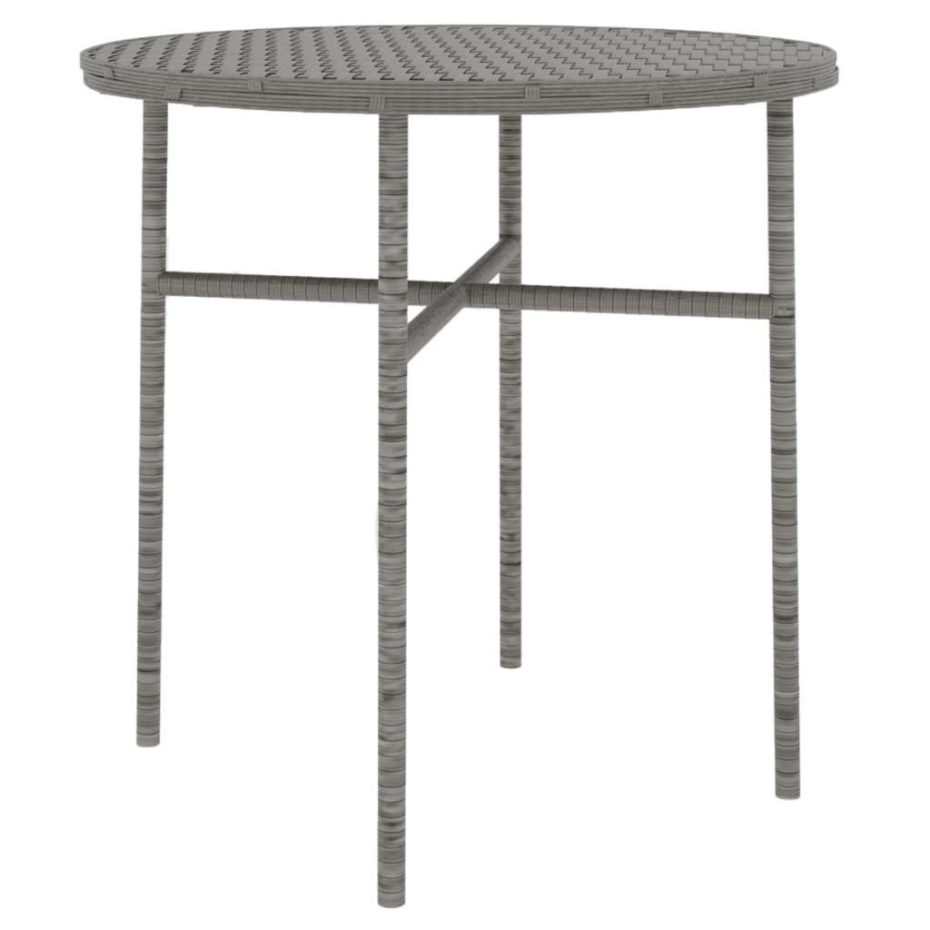 Set da pranzo da giardino 3 pz. In resina intrecciata Grigio