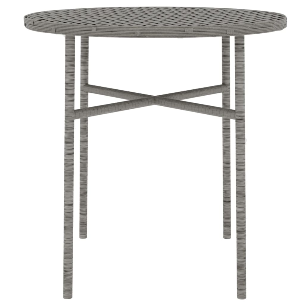 Set da pranzo da giardino 3 pz. In resina intrecciata Grigio