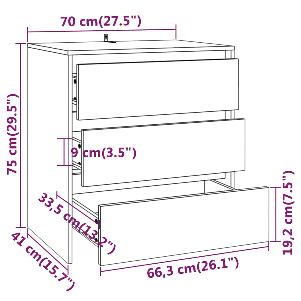 Buffets 2 pcs Sonoma Sonoma Engineering wood