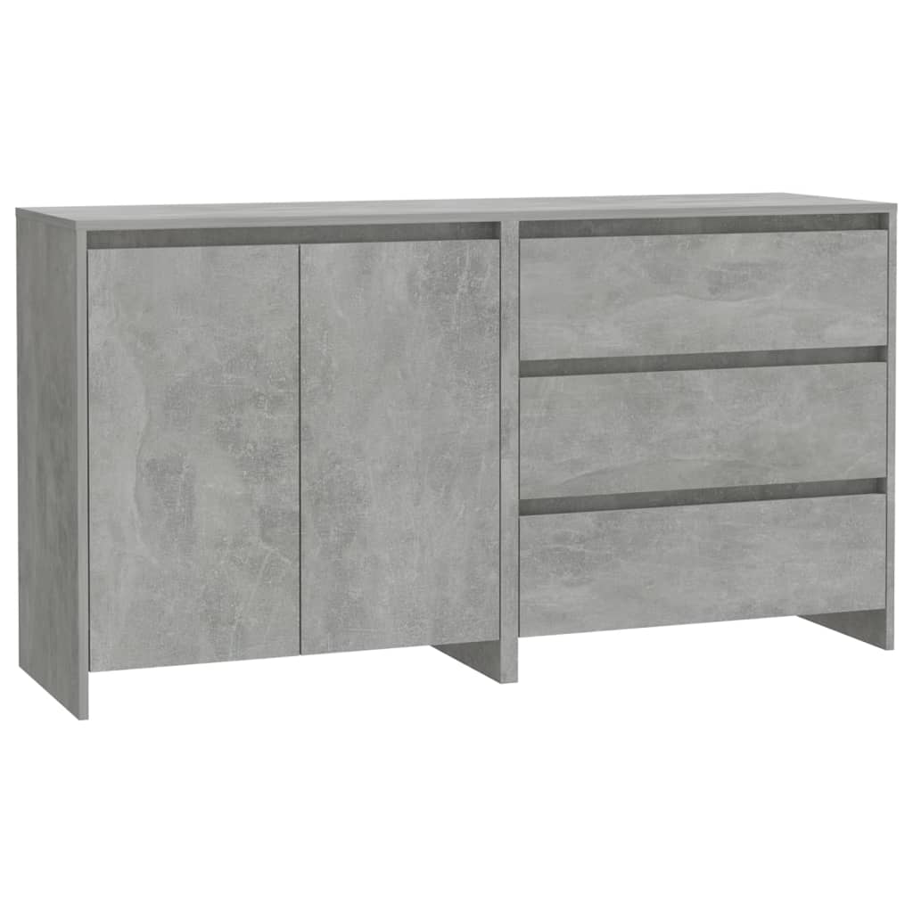 Buffets 2 pcs Gris béton Bois d'ingénierie