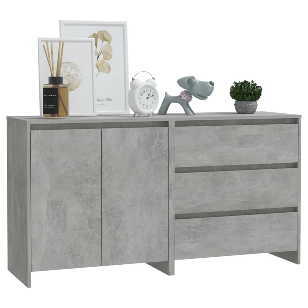 Buffets 2 pcs gray concrete engineering wood