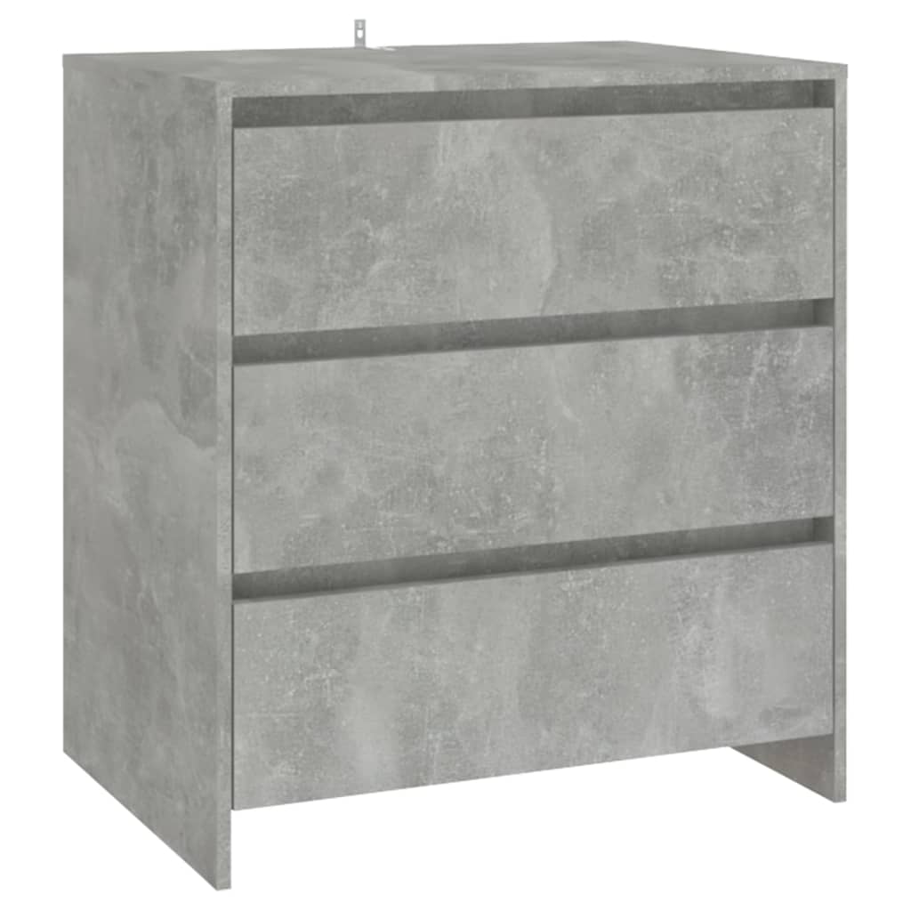 Buffets 2 pcs Gris béton Bois d'ingénierie