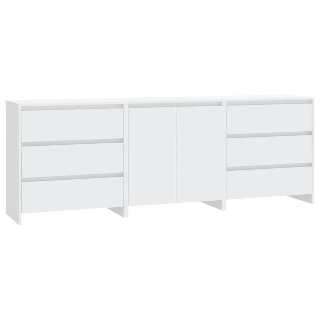 Buffets 3 pcs Blanc Bois d'ingénierie