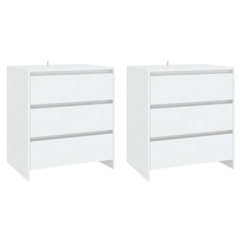 Buffets 3 pcs Blanc Bois d'ingénierie