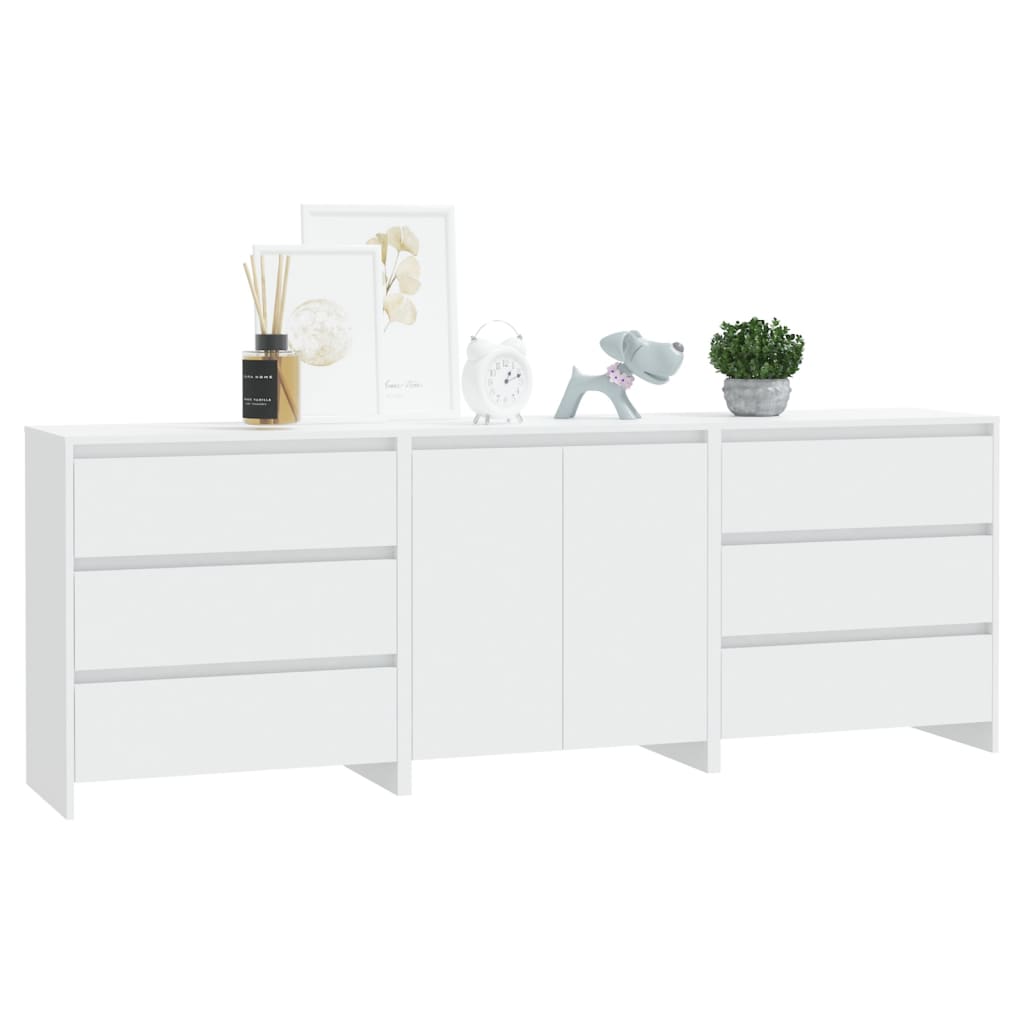 Buffets 3 pcs white engineering wood