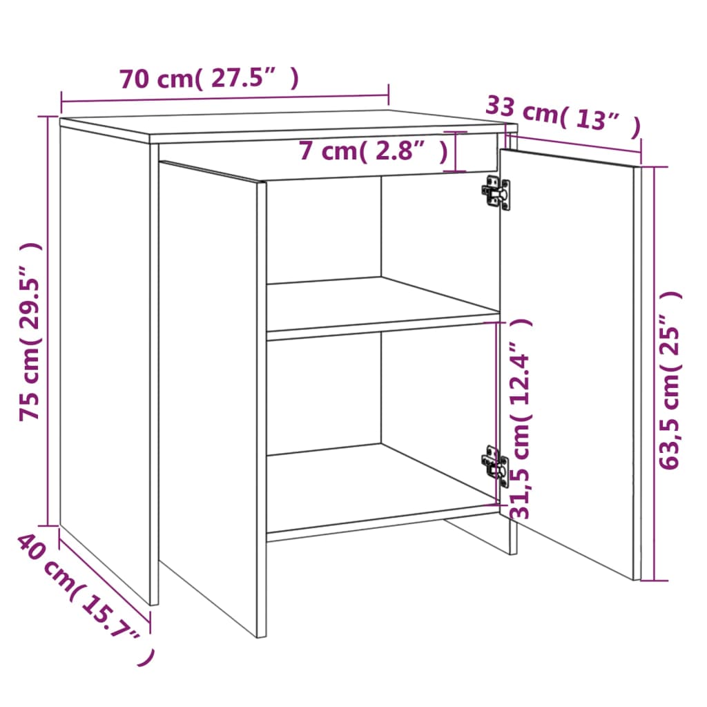 Credenze 3 pz. Grigio cemento Derivati ​​del legno