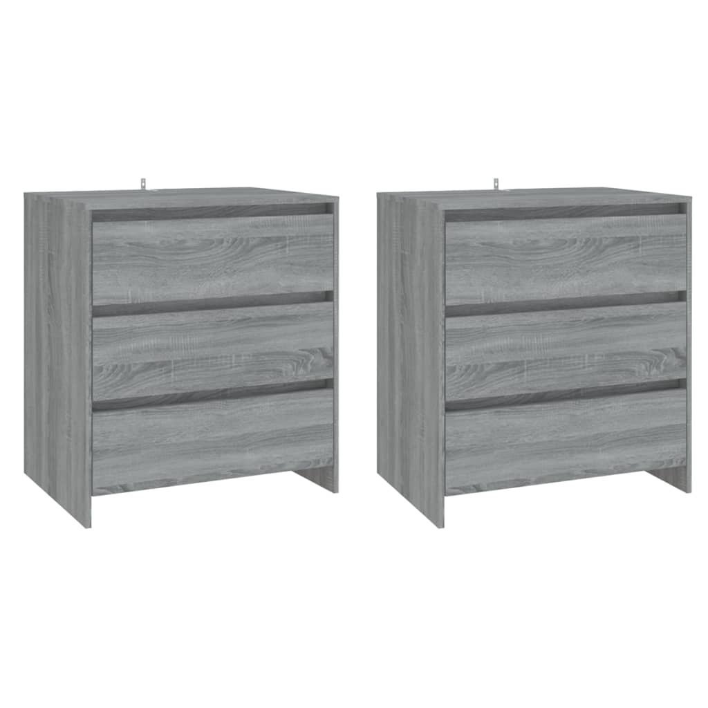 Buffets 3 pcs Sonoma gris Bois d'ingénierie