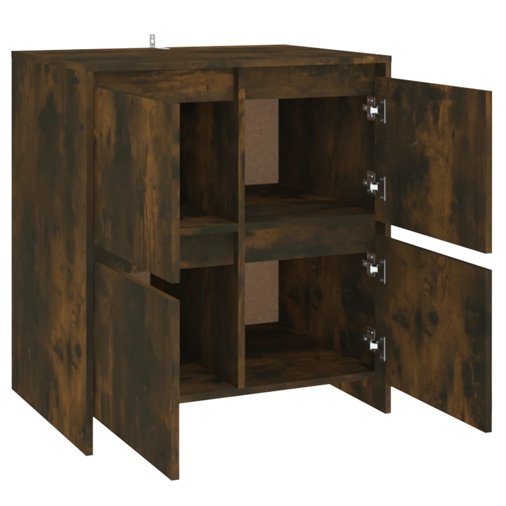 Buffets 2 PCs geräucherte Eiche 70x41x75 cm agglomeriert