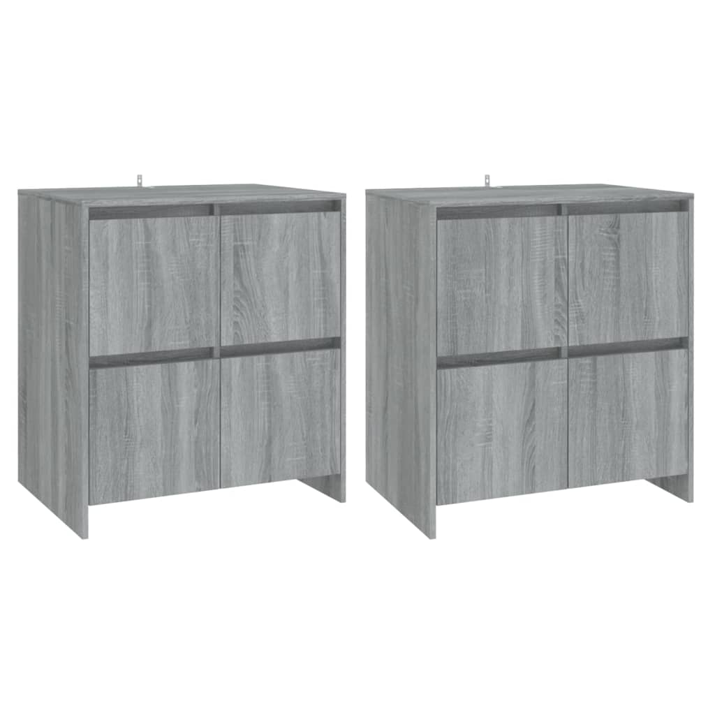 Buffets 2 PCs Sonoma Gray 70x41x75 cm agglomeriert