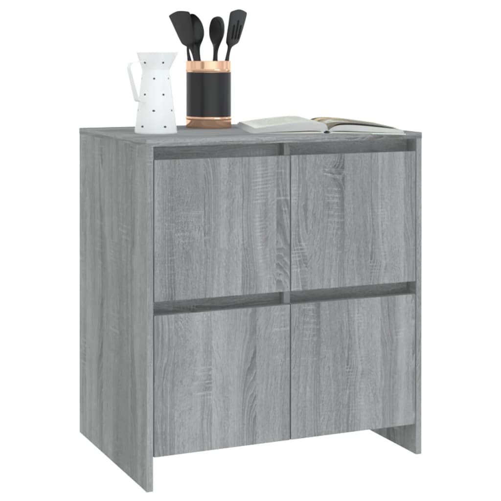 Buffets 2 PCs Sonoma Gray 70x41x75 cm agglomeriert