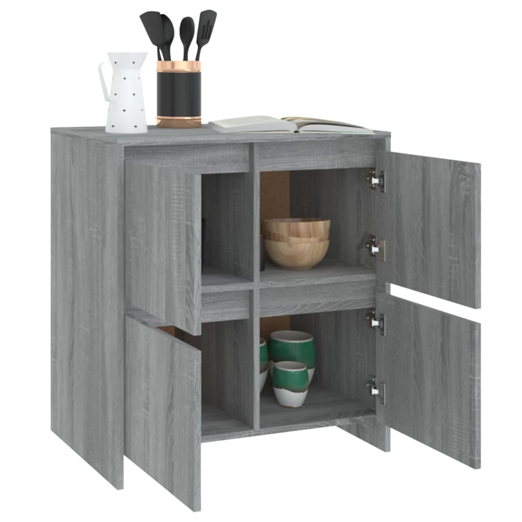 Buffets 2 pcs sonoma gray 70x41x75 cm agglomerated