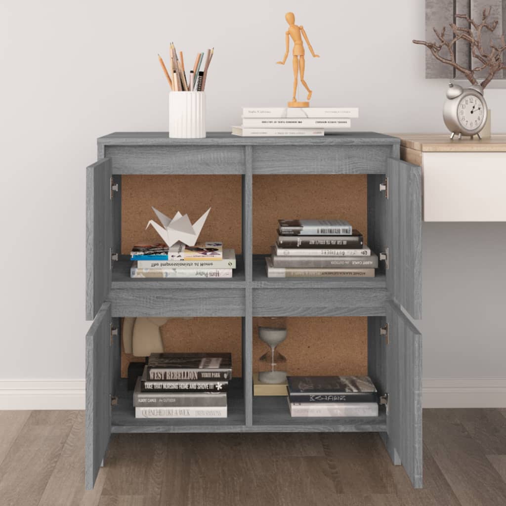 Buffets 2 PCs Sonoma Gray 70x41x75 cm agglomeriert