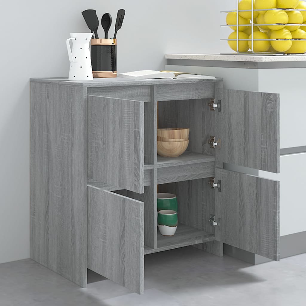 Buffets 2 PCs Sonoma Gray 70x41x75 cm agglomeriert