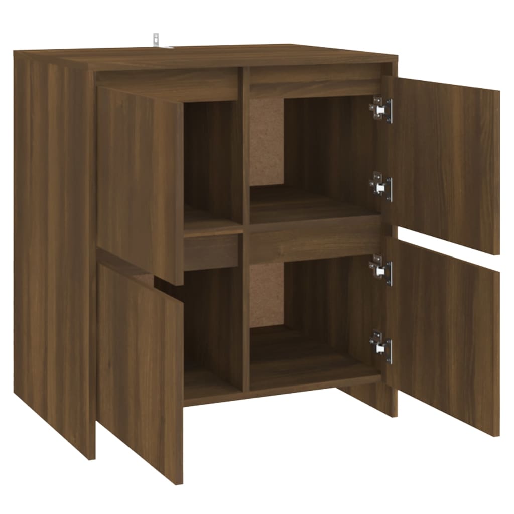 Buffets 2 pcs Chêne marron 70x41x75 cm Aggloméré