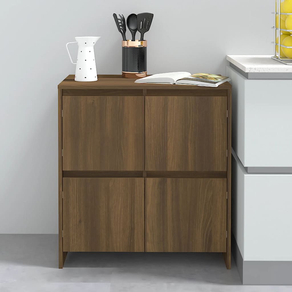 Buffets 2 pcs brown oak 70x41x75 cm agglomerated