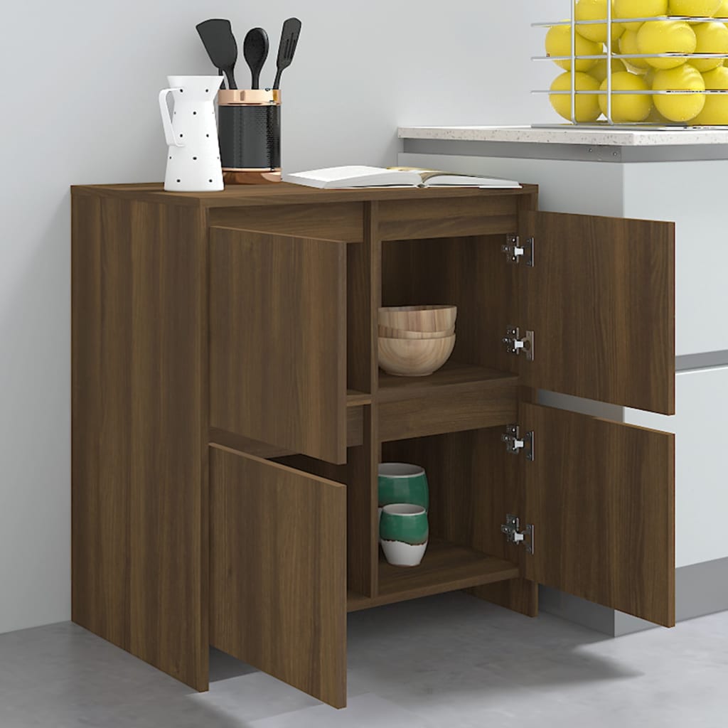 Buffets 2 St. Braune Eiche 70x41x75 cm agglomeriert