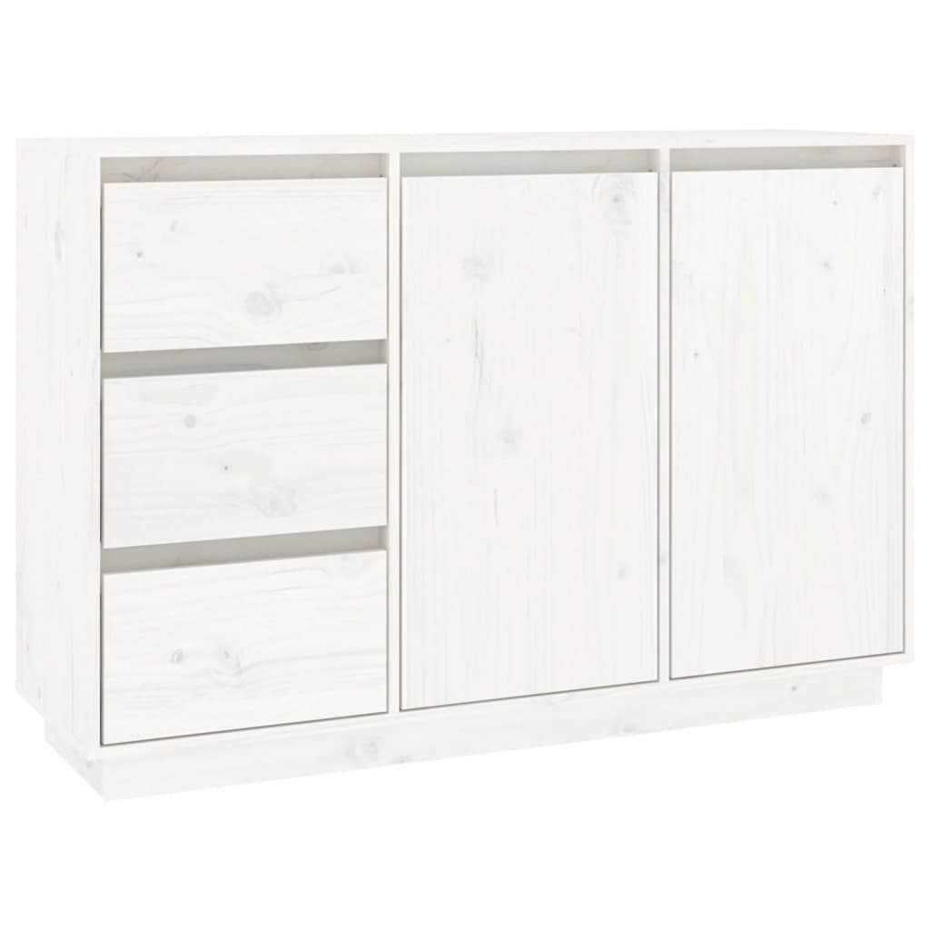 Buffet Blanc 111x34x75 cm Bois massif de pin