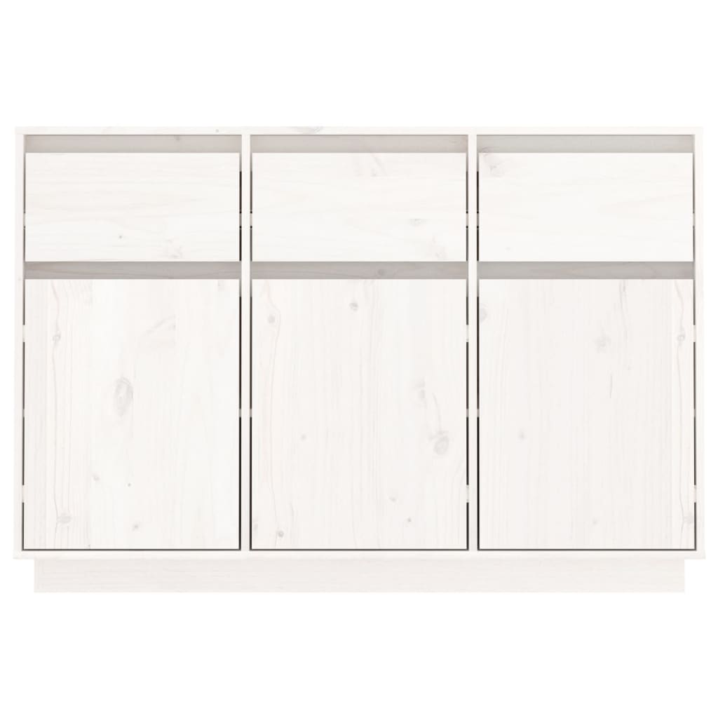 Buffet bianco 110x34x75 cm in legno di pino solido