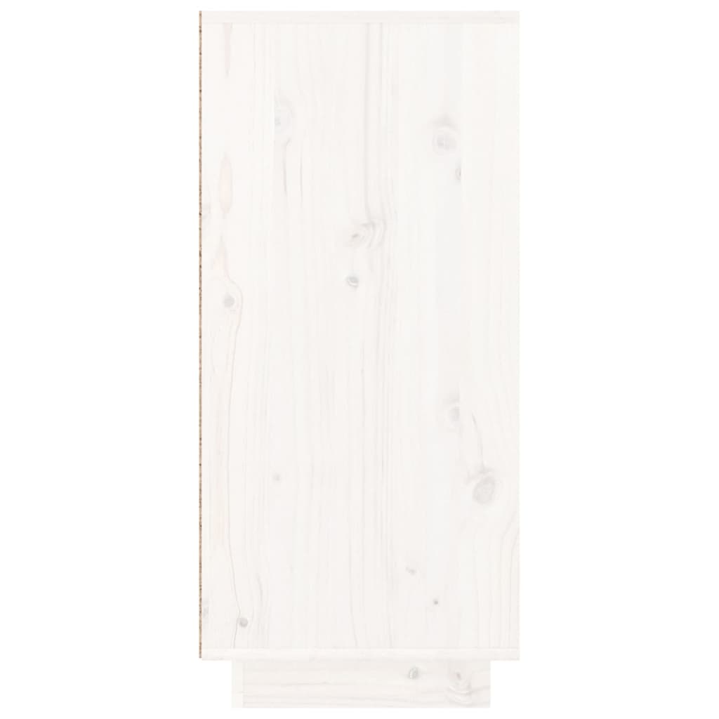 Buffet blanc 110x34x75 cm bois massif de pin