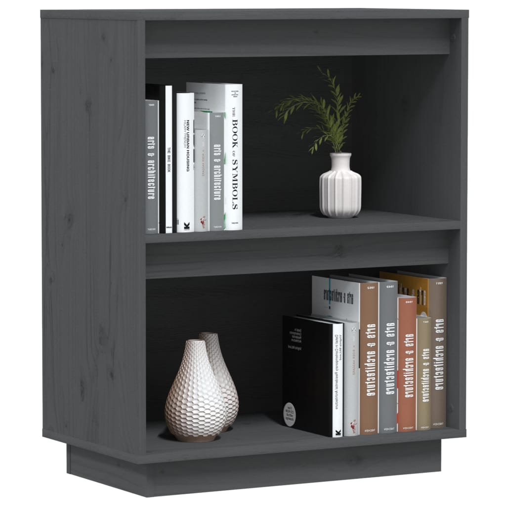 Gray console cabinet 60x34x75 cm Solid pine wood