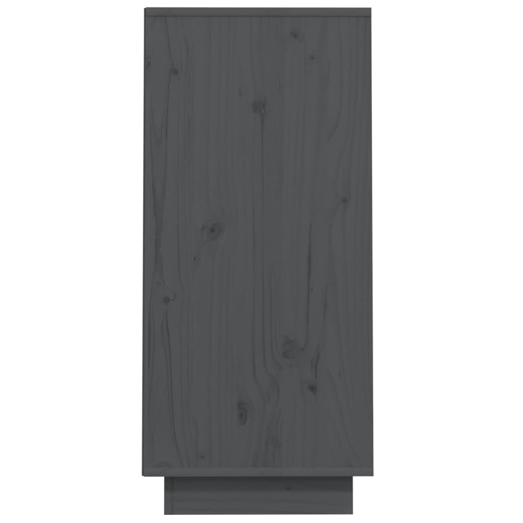 Gray console cabinet 60x34x75 cm Solid pine wood