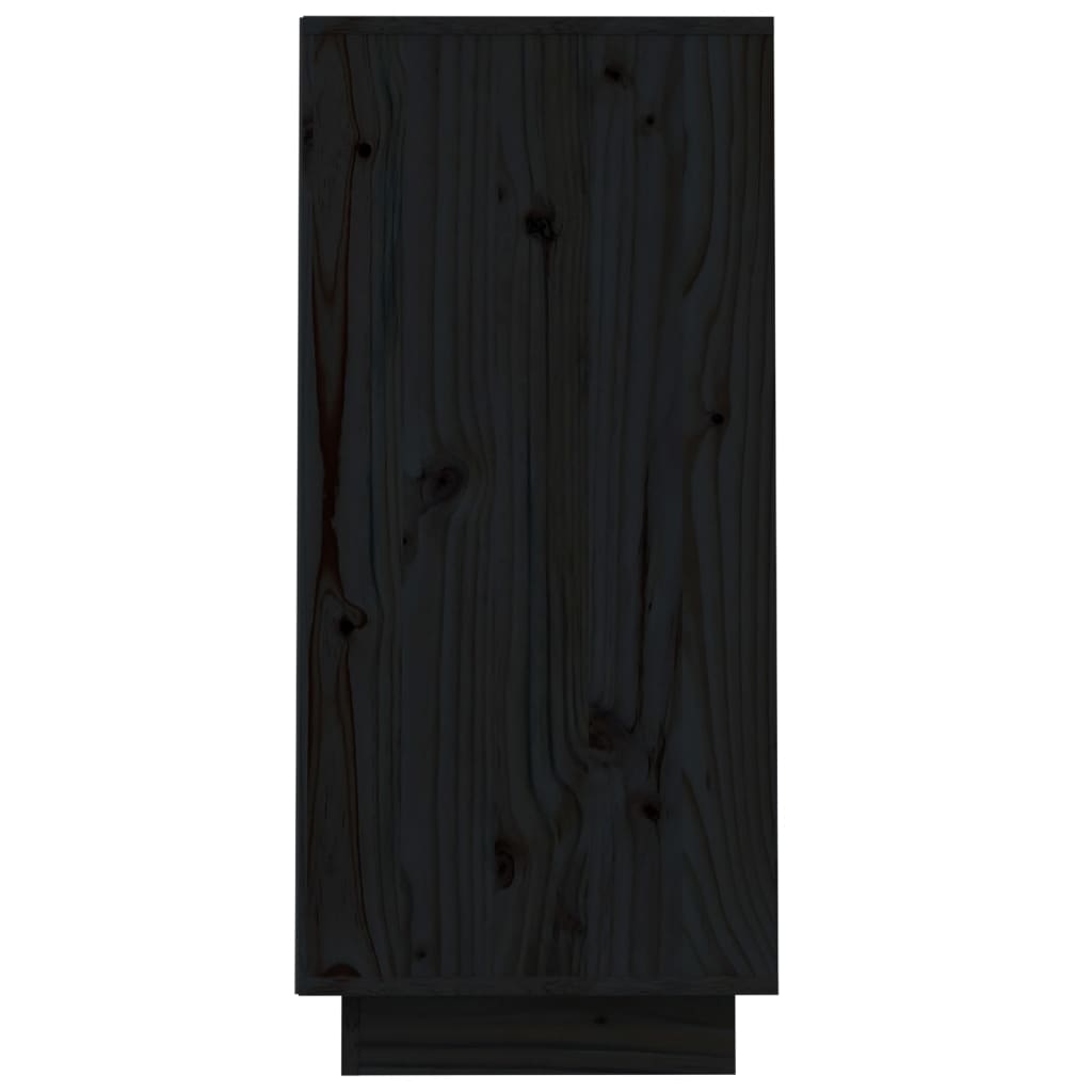 Schwarze Konsolengarderobe 60x34x75 cm Festkieferholz