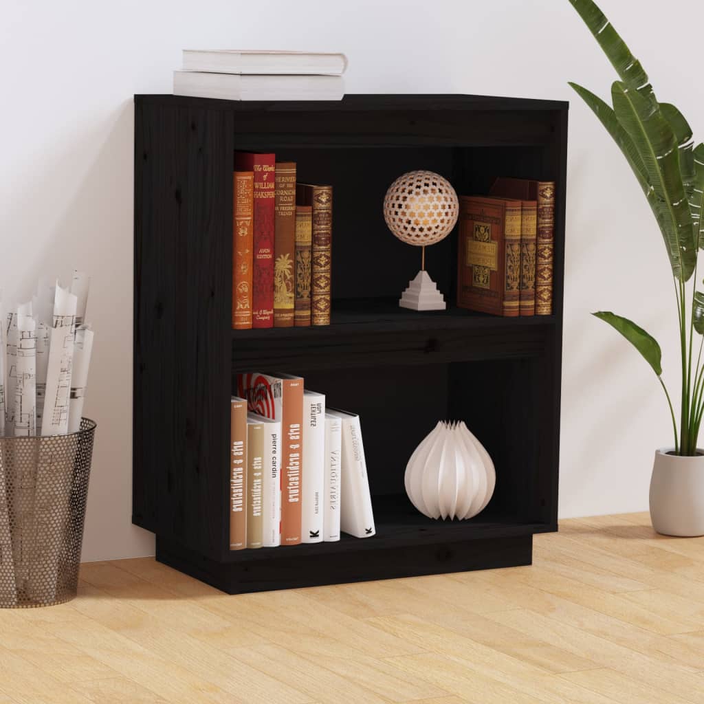 Schwarze Konsolengarderobe 60x34x75 cm Festkieferholz