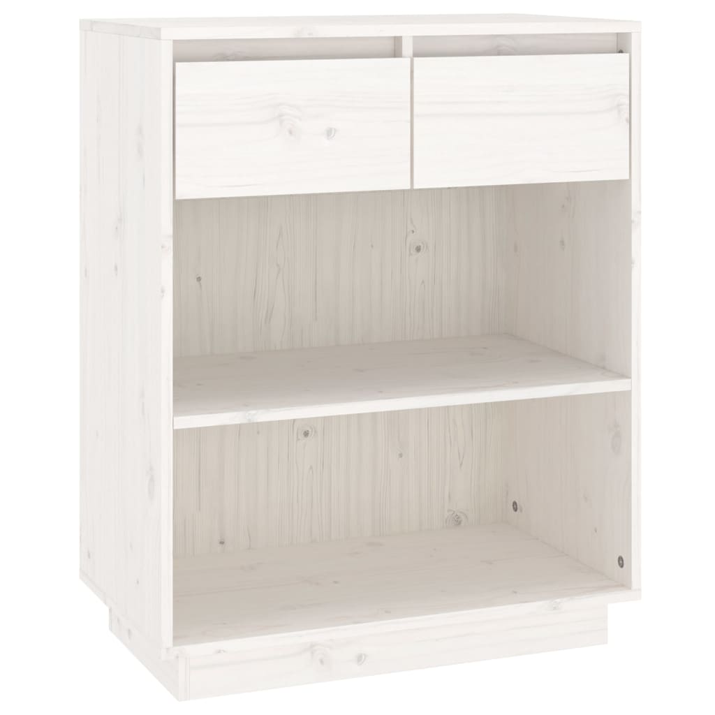 White console wardrobe 60x34x75 cm Solid pine wood
