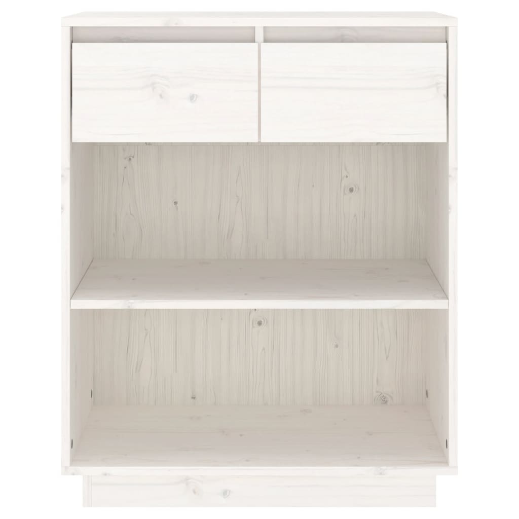 White console wardrobe 60x34x75 cm Solid pine wood