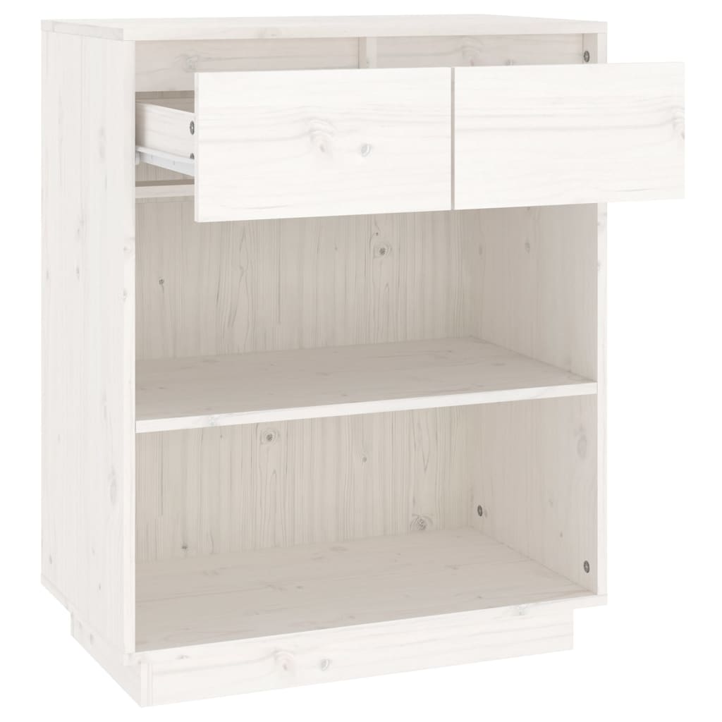 Armoire console Blanc 60x34x75 cm Bois de pin solide