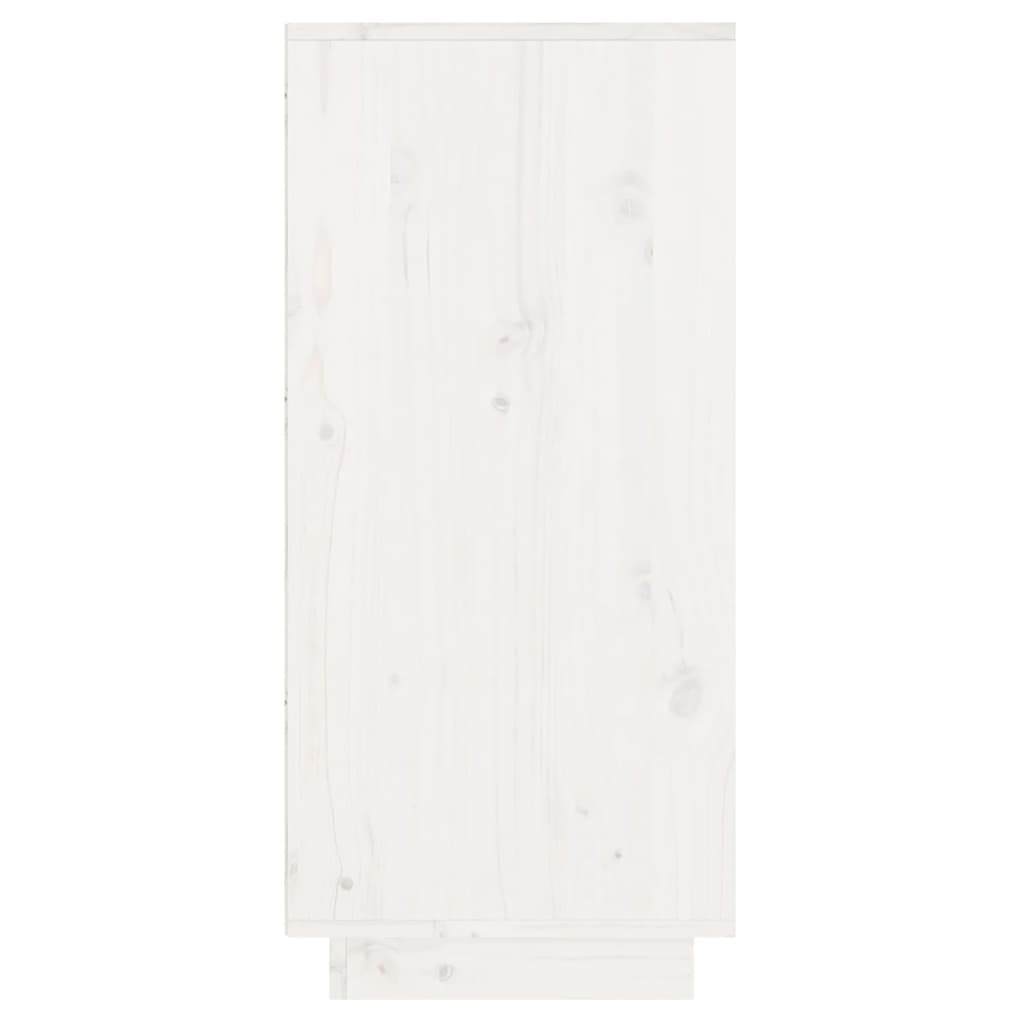 White console wardrobe 60x34x75 cm Solid pine wood