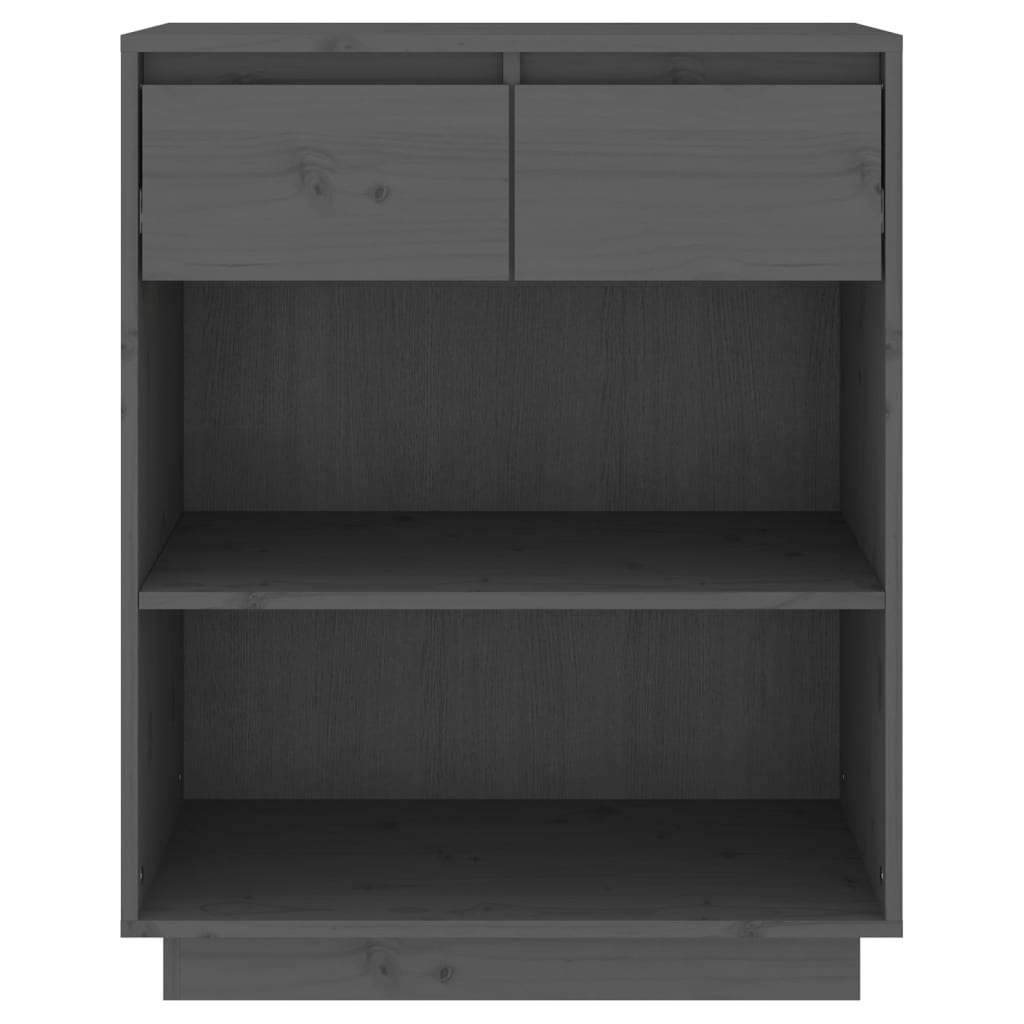 Graue Konsolenschrank 60x34x75 cm Festkieferholz