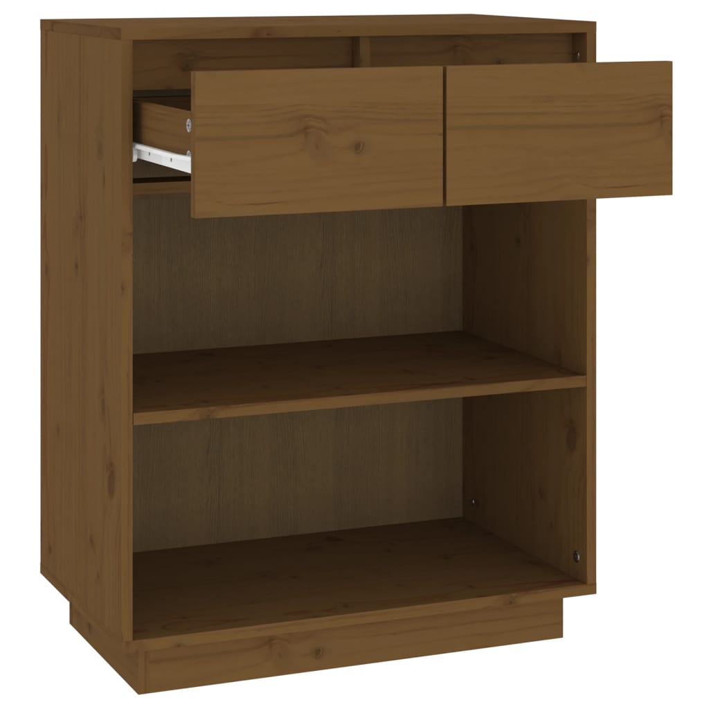 Honey brown console wardrobe 60x34x75 cm solid pine wood