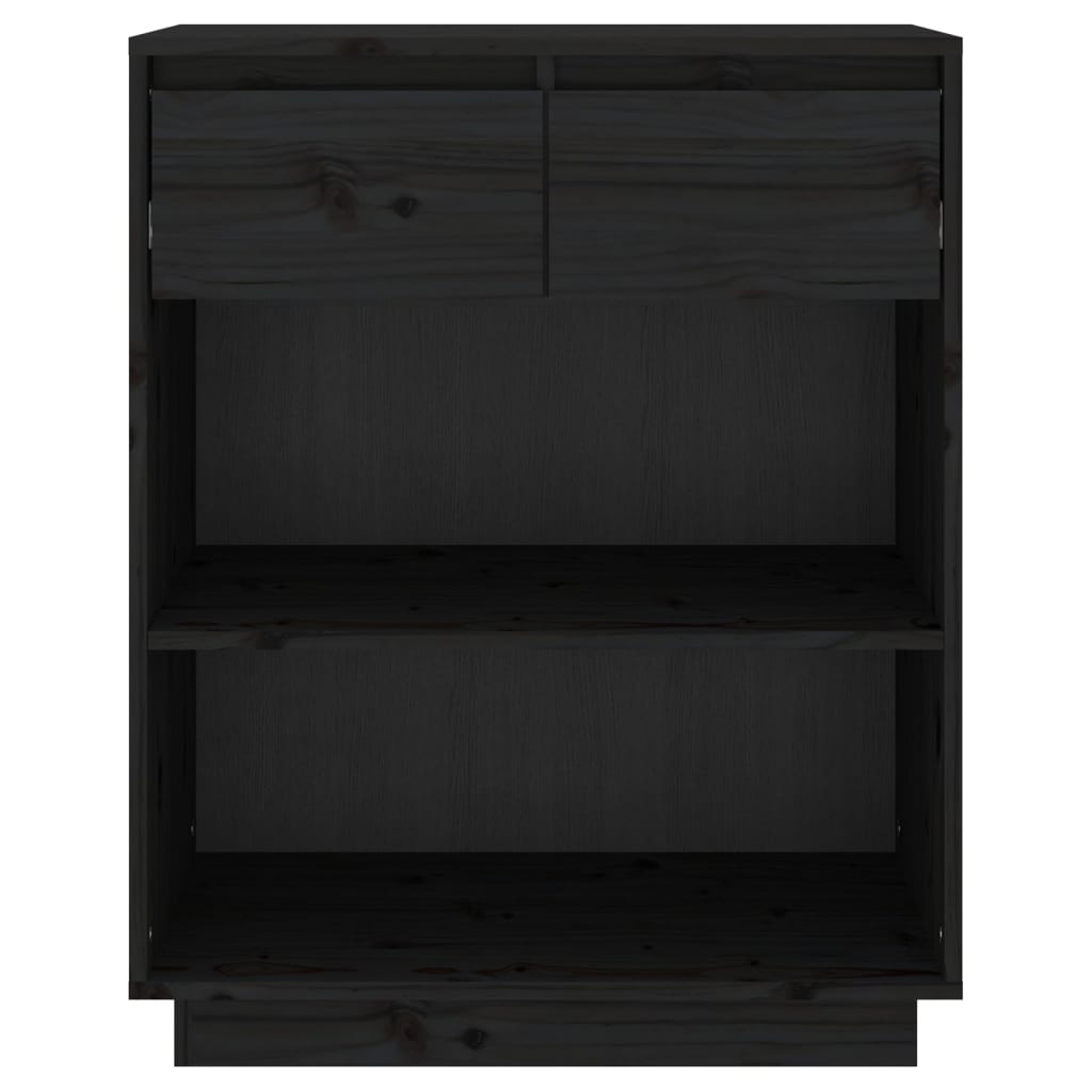 Black console wardrobe 60x34x75 cm Solid pine wood