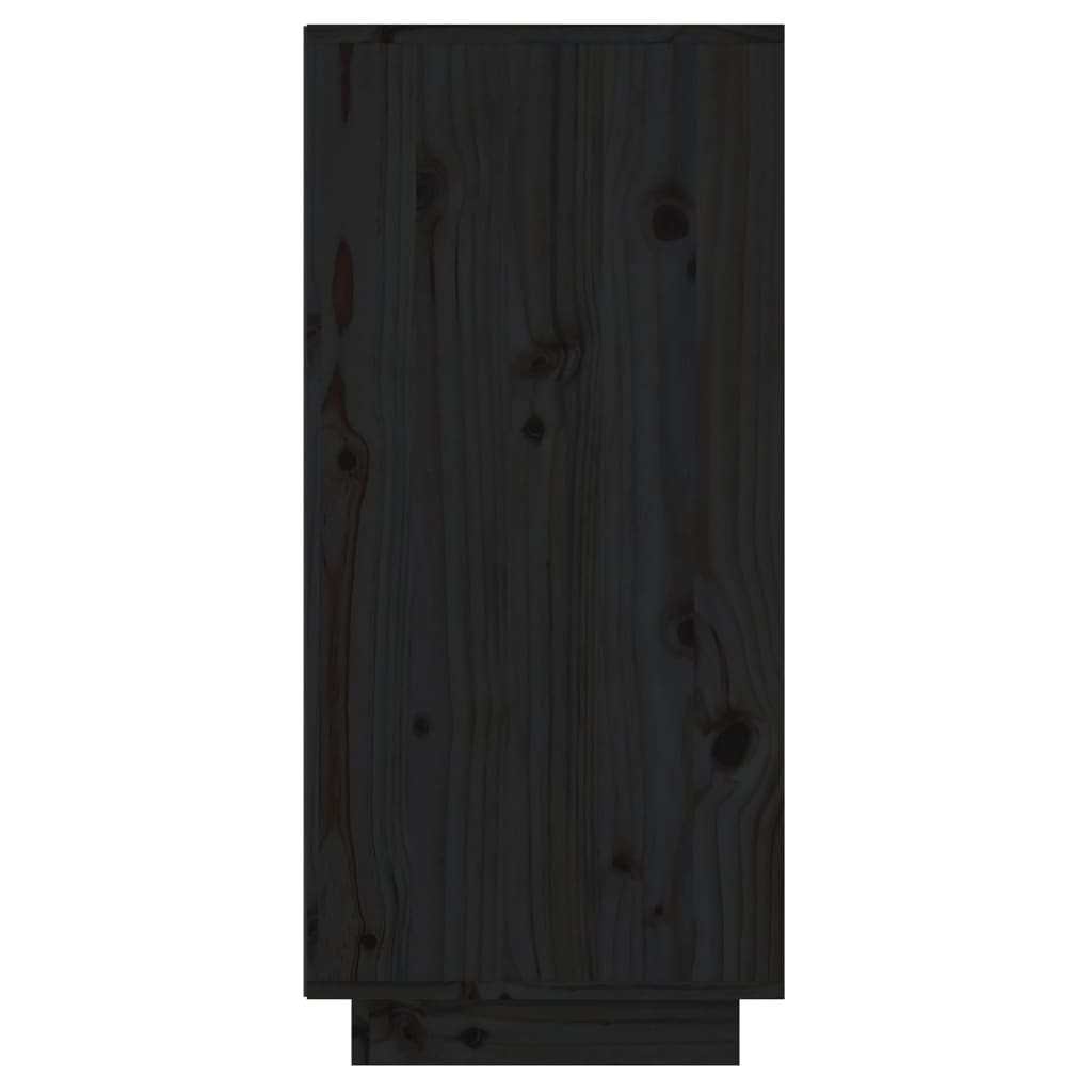 Schwarze Konsolengarderobe 60x34x75 cm Festkieferholz