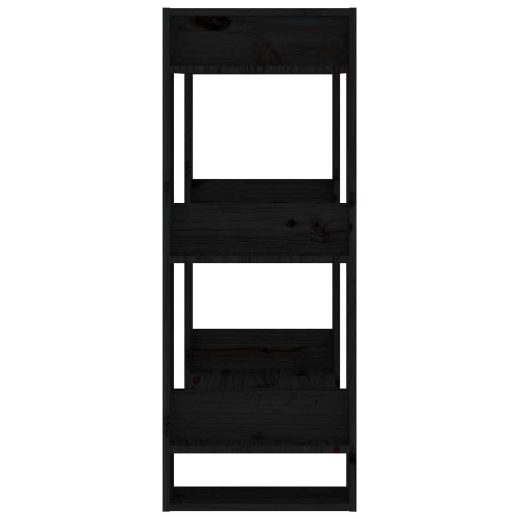Library/Part separator black 60x35x91 cm Solid pine
