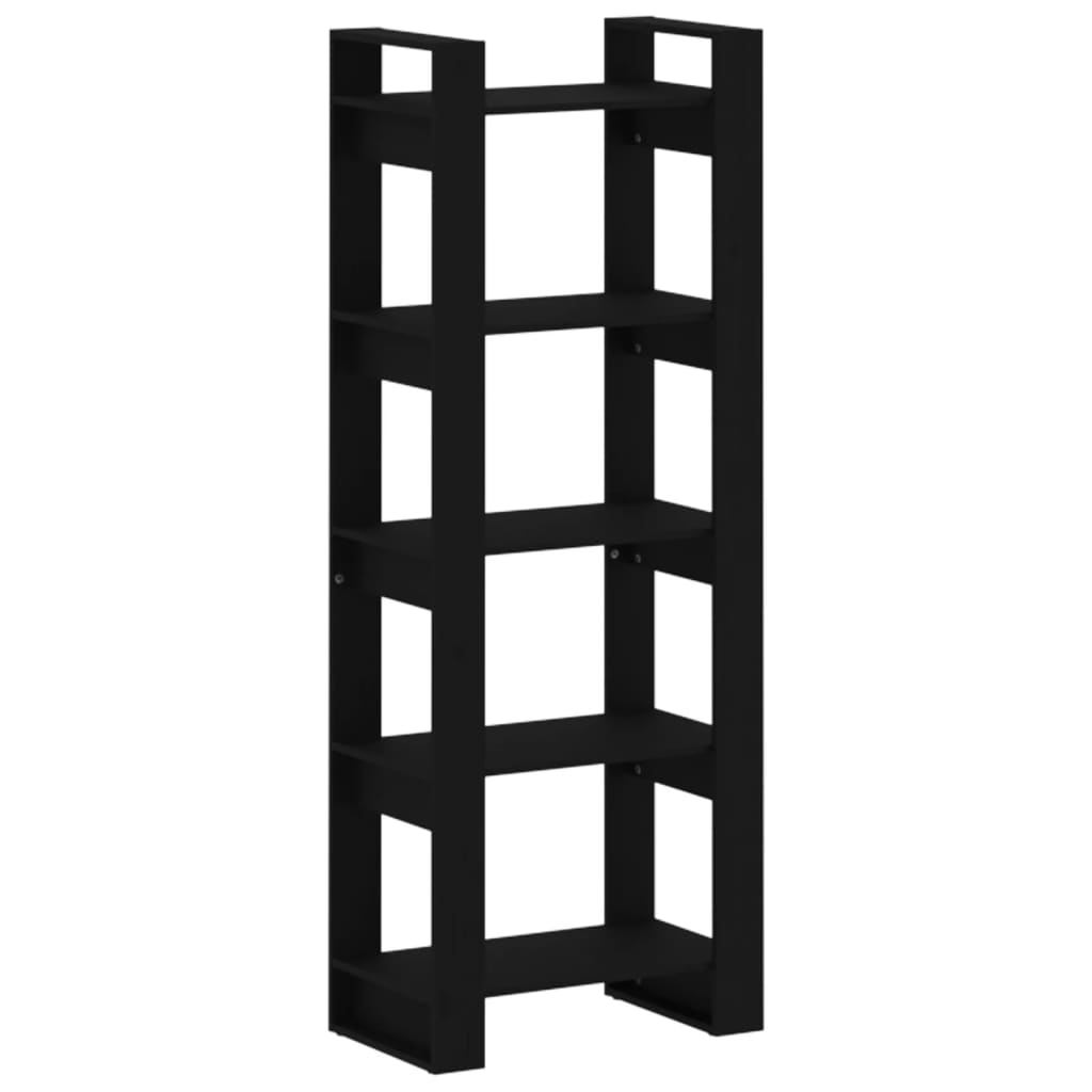 Library/Part separator black 60x35x160 cm solid wood