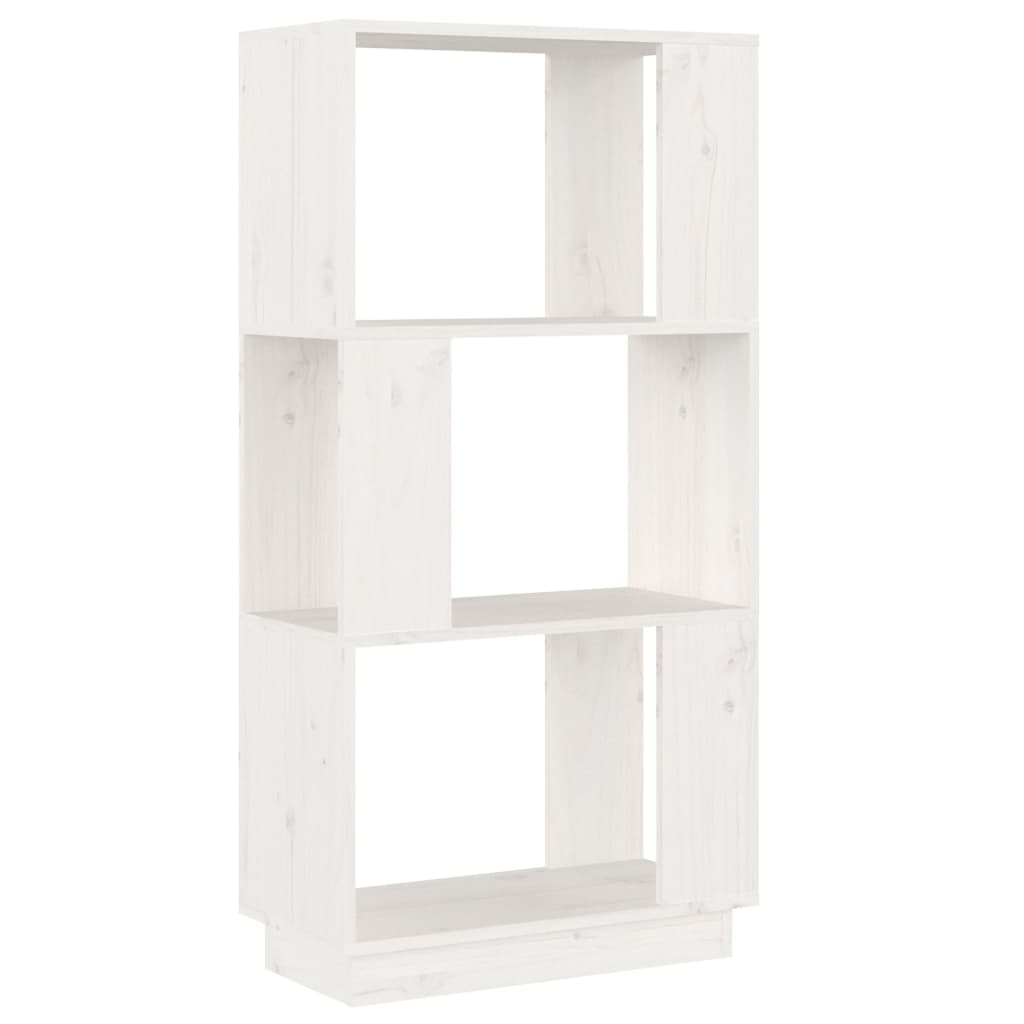 Library/White part separator 51x25x101 cm Solid pine