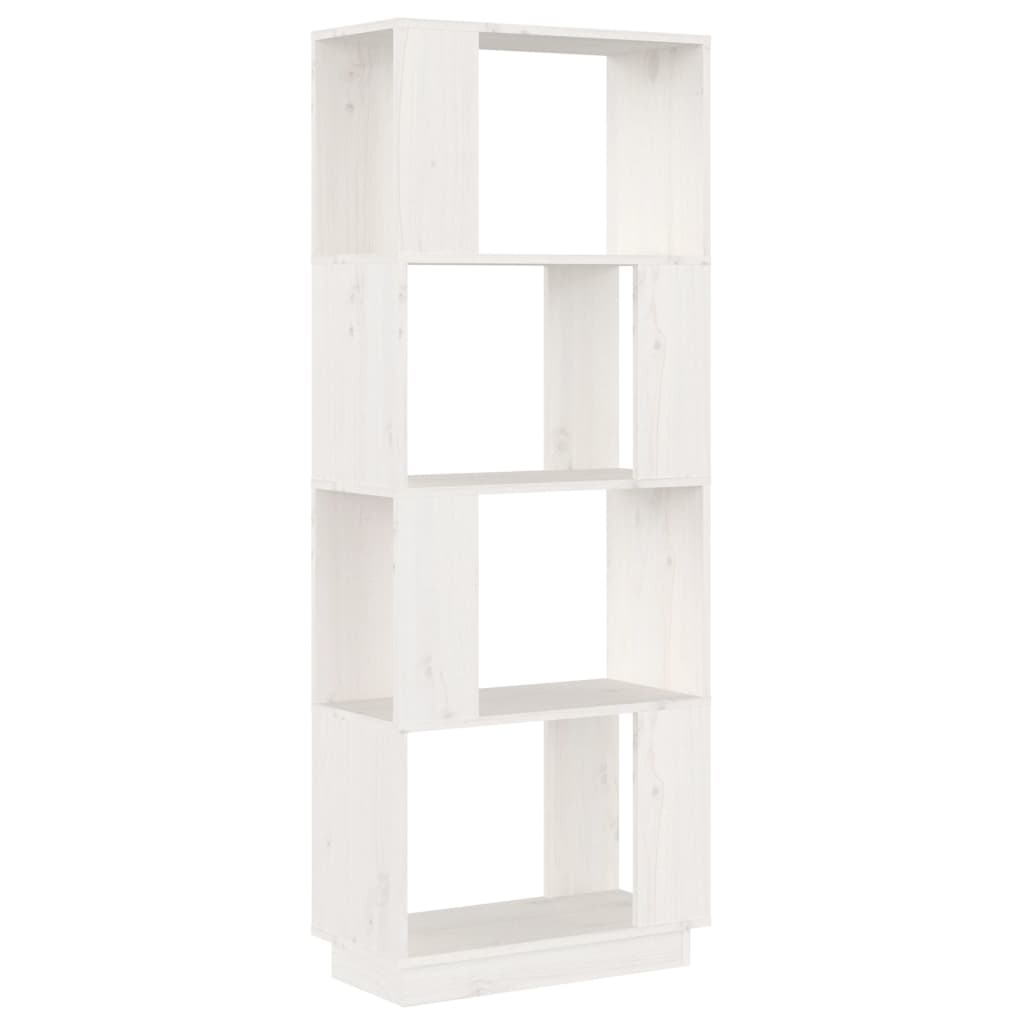 Library/White part separator 51x25x132 cm Solid pine