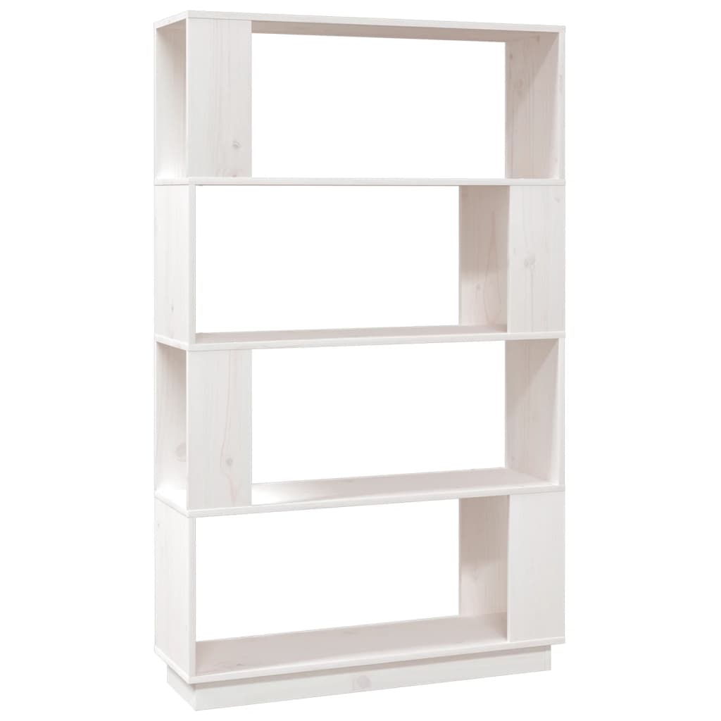 Library/White part separator 80x25x132 cm Solid pine