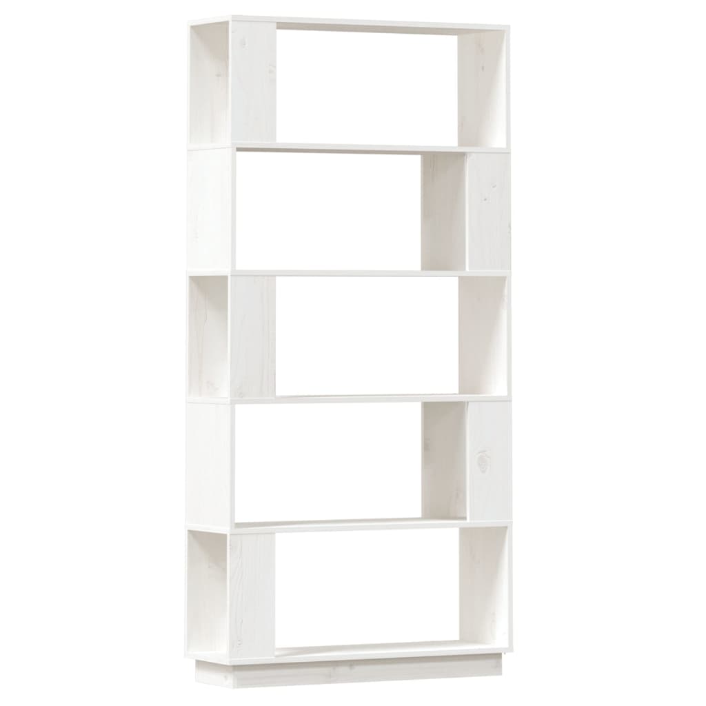 Library/White part separator 80x25x163.5cm Solid pine