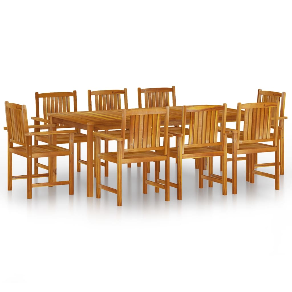 Garden dining room set 9 pcs solid acacia wood