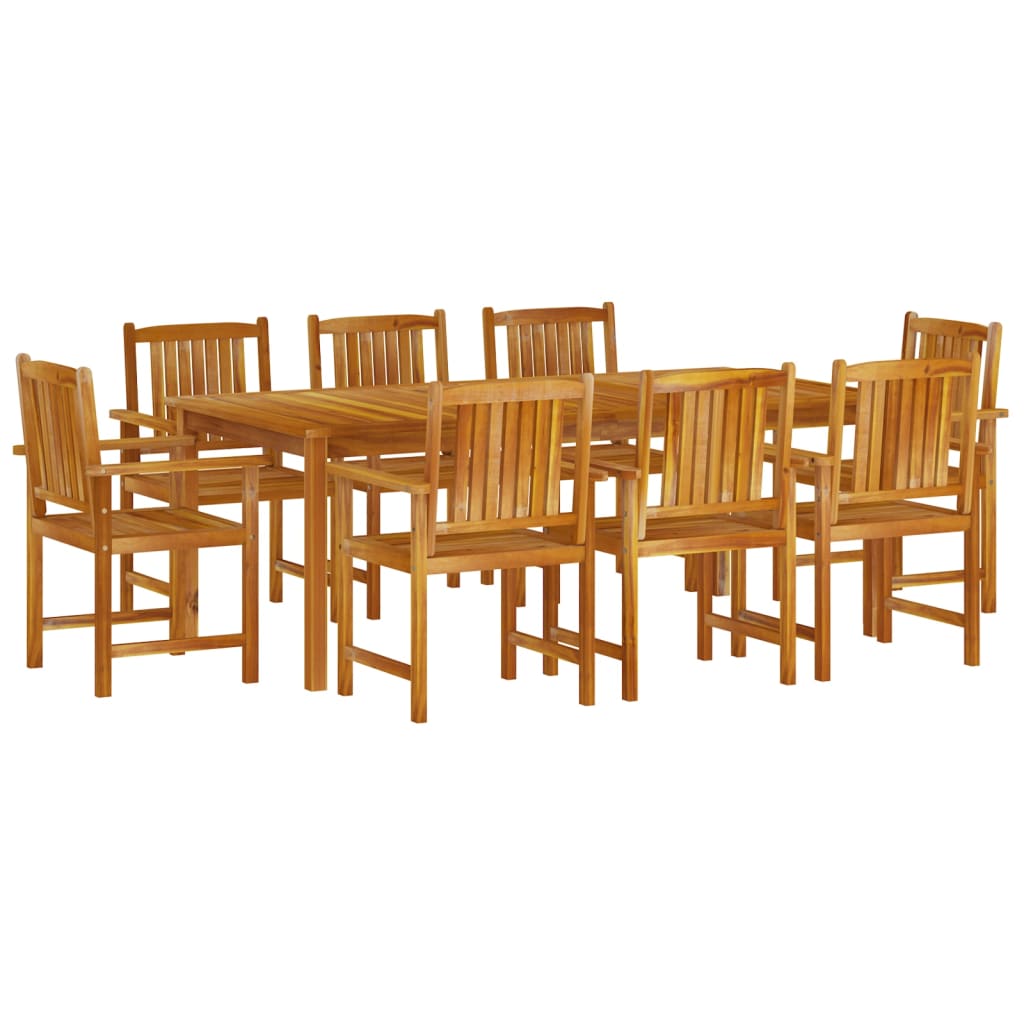 Garden dining room set 9 pcs solid acacia wood