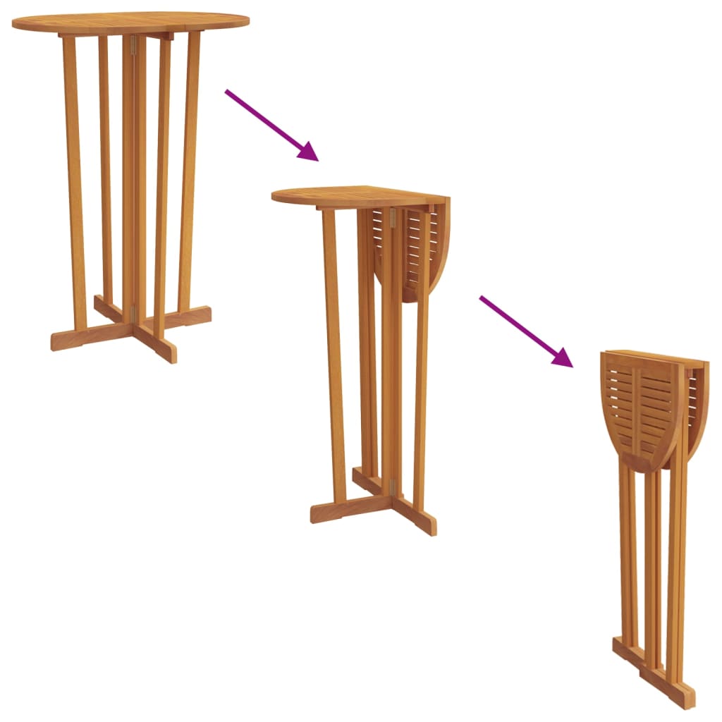 Foldable bar set 5 pcs solid teak wood