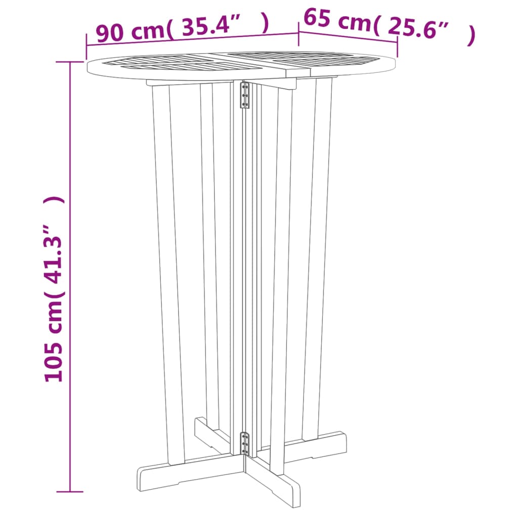 Foldable bar set 5 pcs solid teak wood