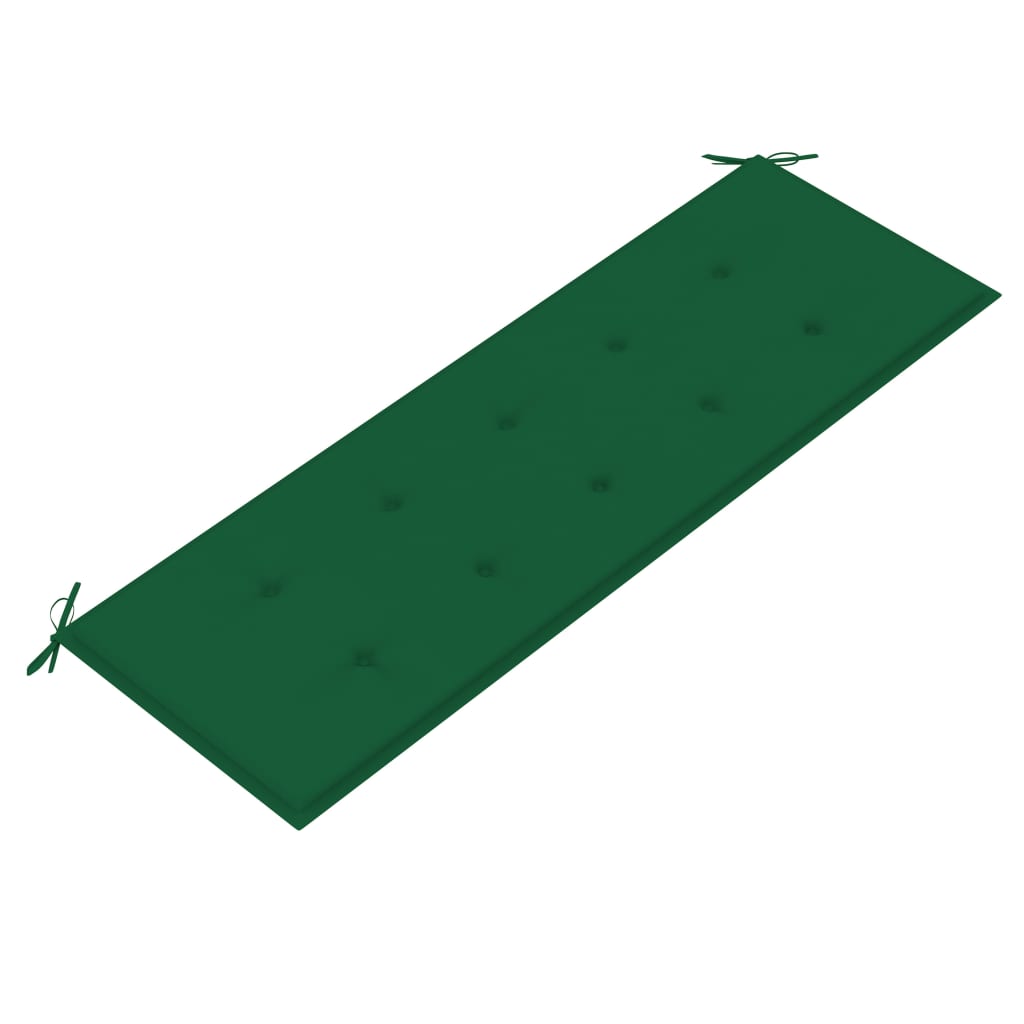Panca Batavia con cuscino verde 150 cm Legno massello di teak