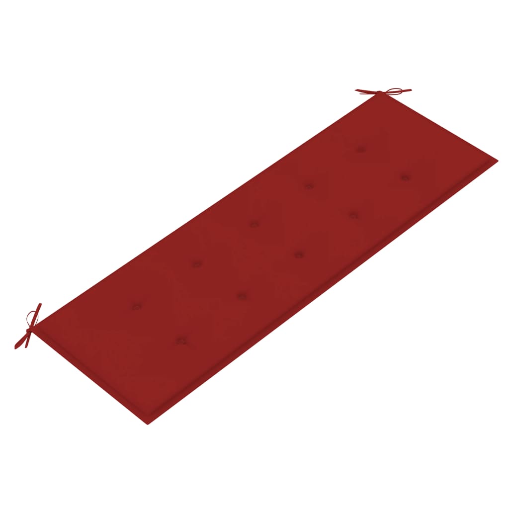 Panca Batavia con cuscino rosso 150 cm Legno massello di teak