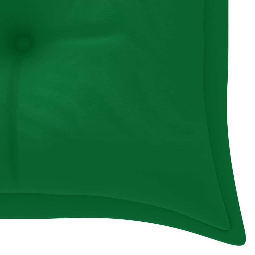 Batavia Bank mit grünem Kissen 150 cm massives Teakholzholz