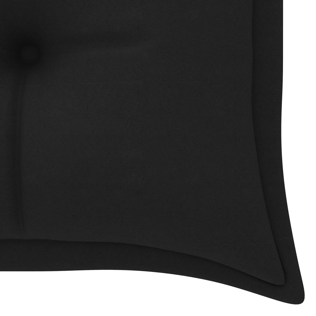 Panca Batavia con cuscino nero 150 cm Legno massello di teak